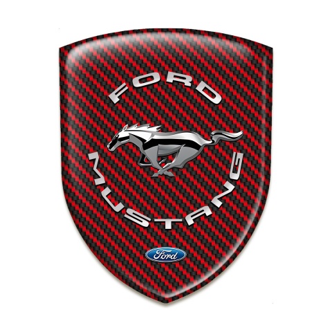 Ford Mustang Emblem Exterior red Carbon print Swilver logo Style 