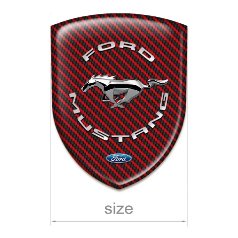 Ford Mustang Emblem Exterior red Carbon print Swilver logo Style 