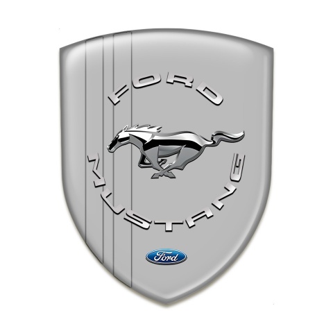 Ford Mustang Silicone Shield Grey Background Silver Logo Design