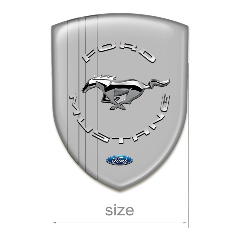 Ford Mustang Silicone Shield Grey Background Silver Logo Design
