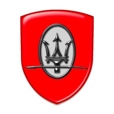 Maserati Emblem Interior Red Warp Grey Logo Design 