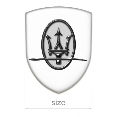 Maserati Self Adhesive Car logo Emblem White Print Grey Logo Style 