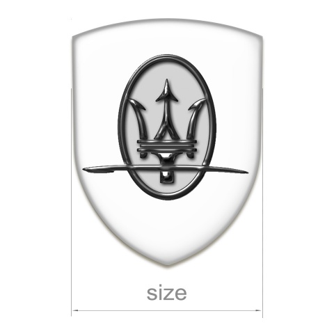 Maserati Self Adhesive Car logo Emblem White Print Grey Logo Style 