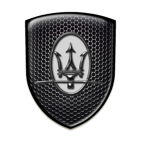 Maserati Car Interior Badge High End Perforated Steel Design 