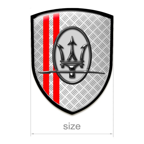 Maserati Logo Emblem Mesh Base Red Lines Style 