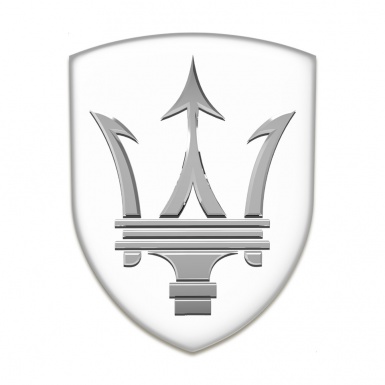 Maserati Logo Emblem White Base Big Logo Design