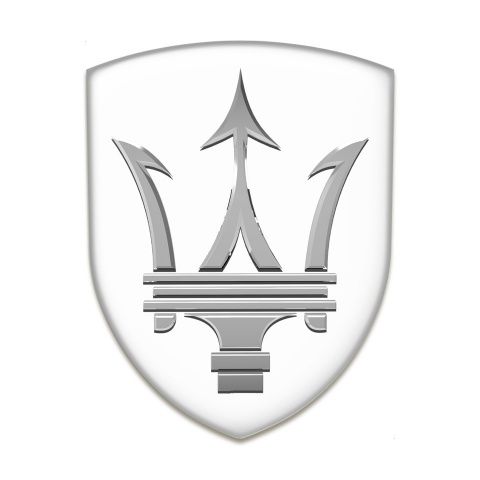 Maserati Logo Emblem White Base Big Logo Design