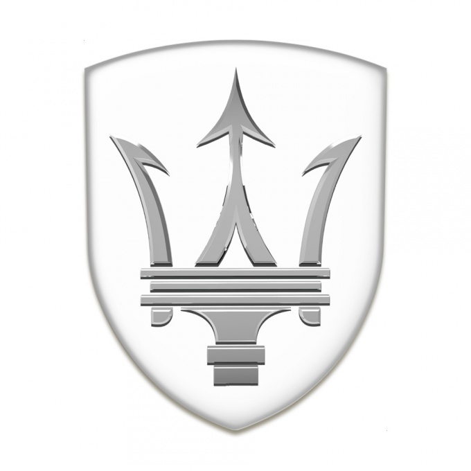 Maserati Logo Emblem White Base Big Logo Design