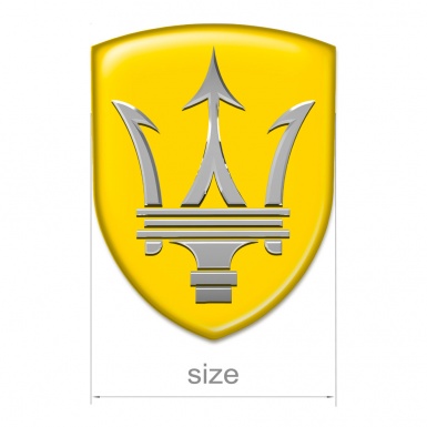Maserati Tuning Emblem Yellow Base Big Logo Style 