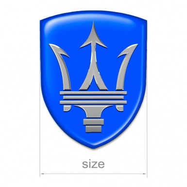 Maserati Self Adhesive Emblem Logo Blue Base Big Logo 