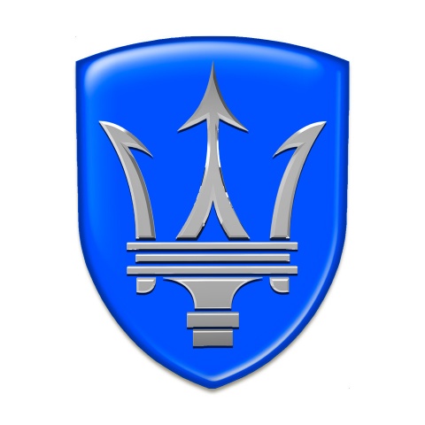 Maserati Self Adhesive Emblem Logo Blue Base Big Logo 