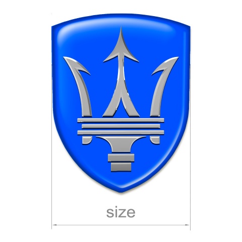 Maserati Self Adhesive Emblem Logo Blue Base Big Logo 