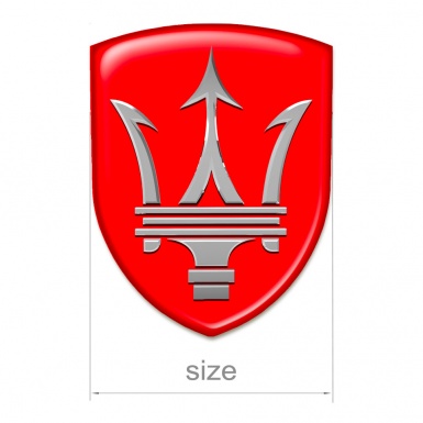 Maserati Domed Emblem Racing Edition Red Base Big Logo Edition 