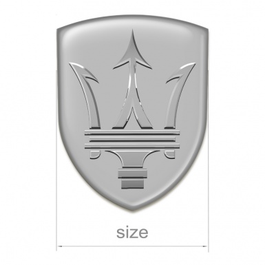 Maserati Silicone Emblem Grey Base with Big Logo 