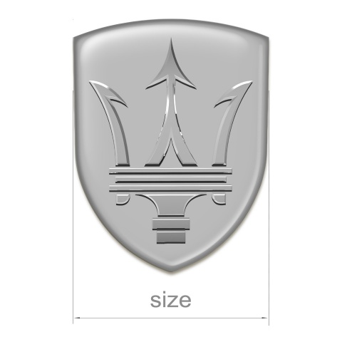 Maserati Silicone Emblem Grey Base with Big Logo 