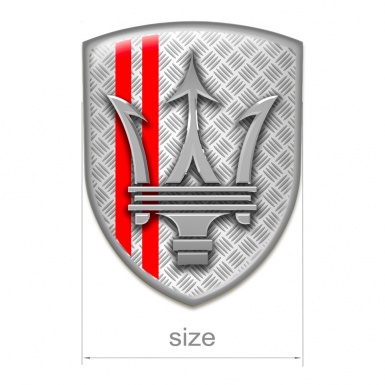 Maserati Emblem Interior Mesh Base with Red Lines Style 