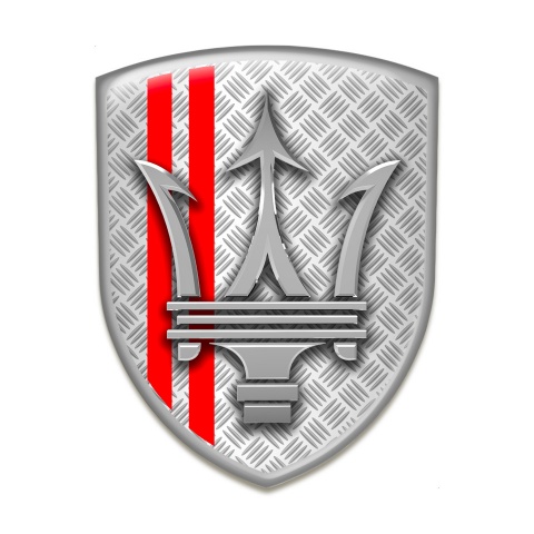 Maserati Emblem Interior Mesh Base with Red Lines Style 