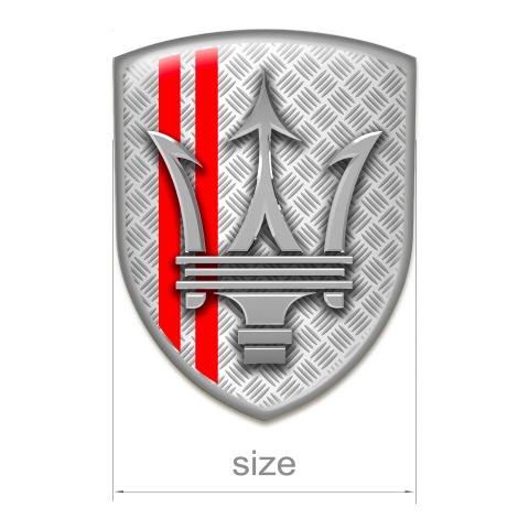 Maserati Emblem Interior Mesh Base with Red Lines Style 