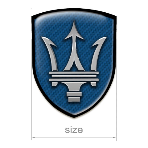 Maserati Tuning Emblem Navy Blue Carbon Big Grey Logo 