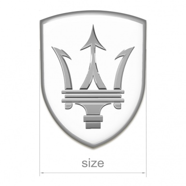 Maserati Car Accessories Badge White Print Grey Contour Design 