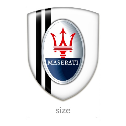 Maserati Self Adhesive Car logo Emblem White Print Red Lines Design 