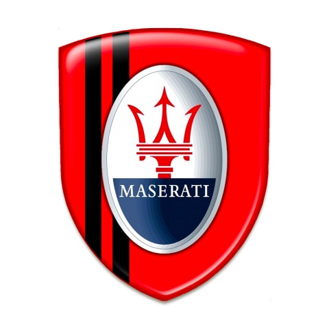 Maserati Silicone Badge Red Base Black Lineas Style 