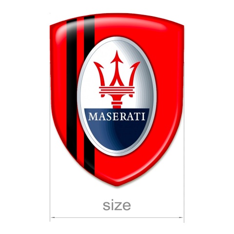 Maserati Silicone Badge Red Base Black Lineas Style 