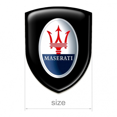Maserati Tuning Emblem Black Background Round Classic Logo 