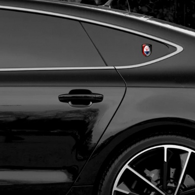 Maserati Silicone Emblem Black Warp Red Lines Design 