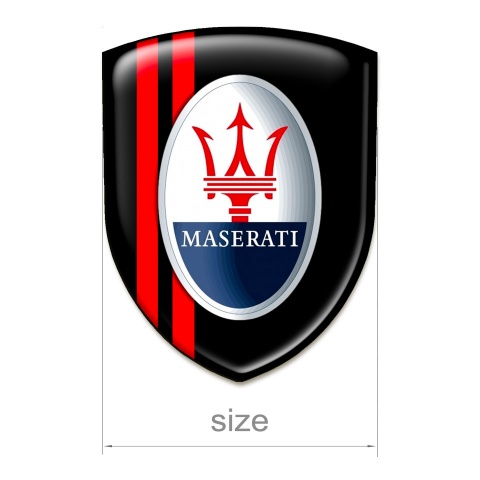 Maserati Silicone Emblem Black Warp Red Lines Design 