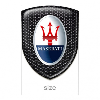 Maserati Silicone Emblem Perforated Steel Round Classic Logo 