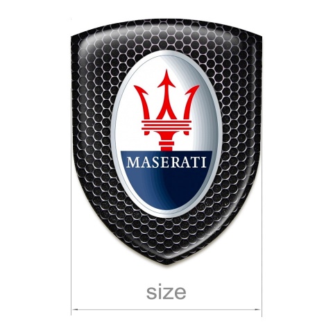 Maserati Silicone Emblem Perforated Steel Round Classic Logo 