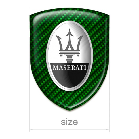 Maserati Resin Sticker Green Carbon Round Logo 