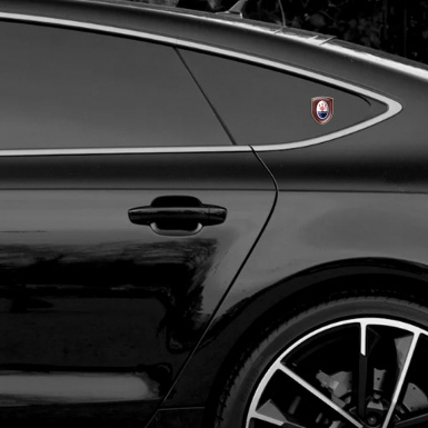 Maserati 3D Gel Emblem Red Carbon Crey Contour Style 