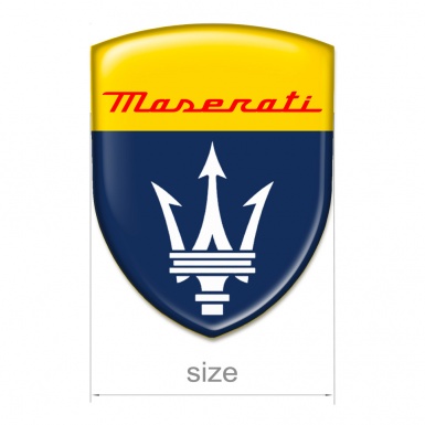 Maserati Car Accessories Badge Blue Yellow Design 