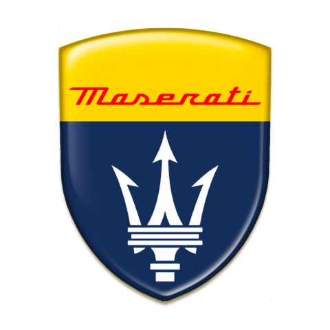 Maserati Car Accessories Badge Blue Yellow Design 