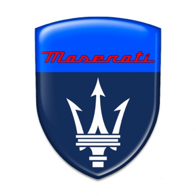 Maserati Self Adhesive Car logo Emblem Dark Light Blue Design 