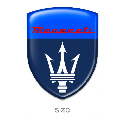 Maserati Self Adhesive Car logo Emblem Dark Light Blue Design 