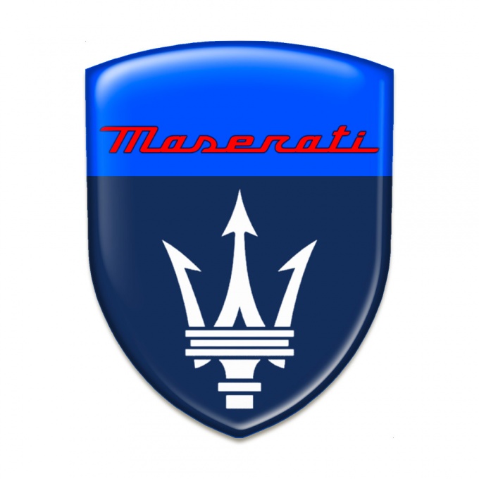 Maserati Self Adhesive Car logo Emblem Dark Light Blue Design 
