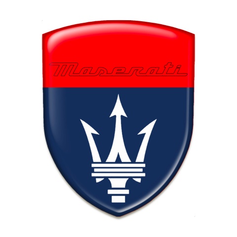 Maserati Car Interior Badge Red Blue Design 