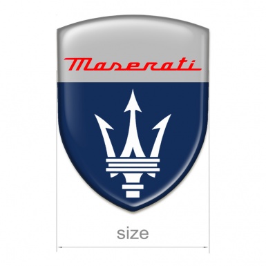 Maserati Silicone Car Decal Badge Blue Grey Design 