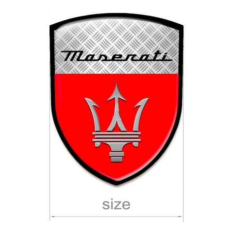 Maserati Tuning Emblem Mesh with Red Print Black Contour 