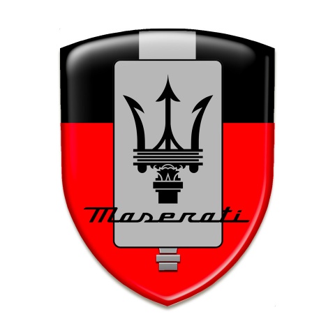 Maserati Emblem Exterior Red Black Background New Design Logo 