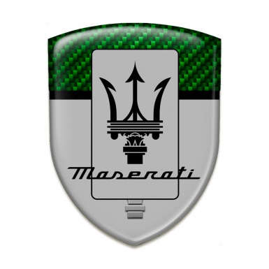 Maserati Tuning Emblem Grey with Green Carbon Edition 