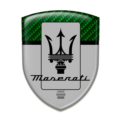 Maserati Tuning Emblem Grey with Green Carbon Edition 