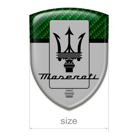 Maserati Tuning Emblem Grey with Green Carbon Edition 