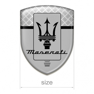 Maserati Car Accessories Badge Grey with Mesh Edition 