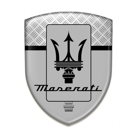 Maserati Car Accessories Badge Grey with Mesh Edition 