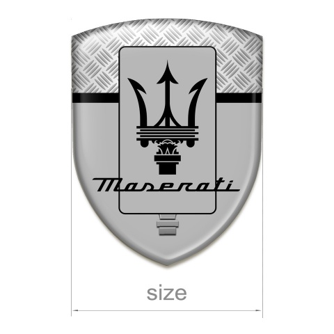 Maserati Car Accessories Badge Grey with Mesh Edition 