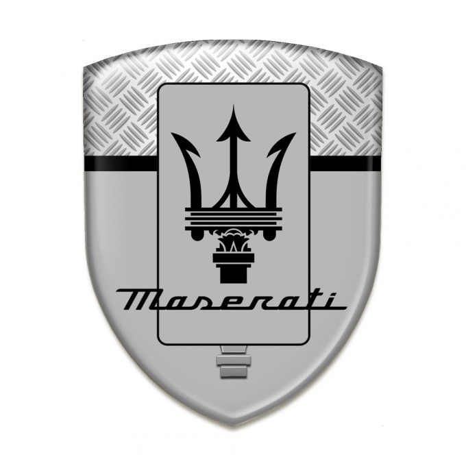 Maserati Car Accessories Badge Grey with Mesh Edition 